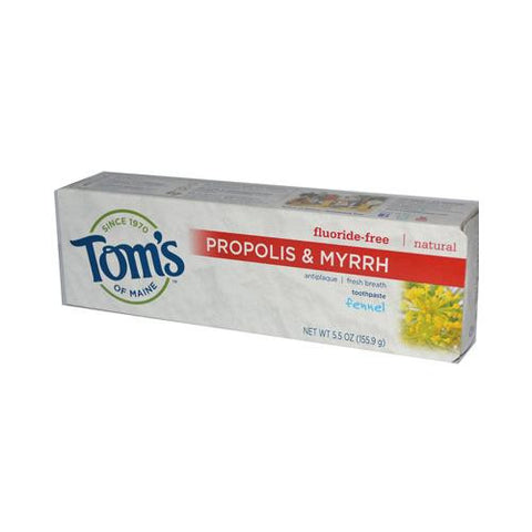 Tom's Of Maine Propolis And Myrrh Toothpaste Fennel - 5.5 Oz - Case Of 6