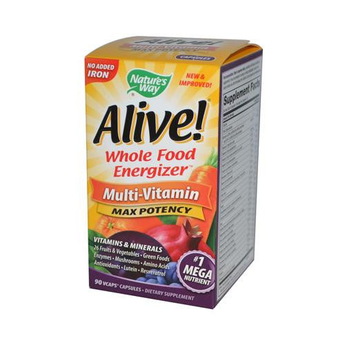 Nature's Way Alive Whole Food Energizer Mult-vitamin - 90 Vcaps