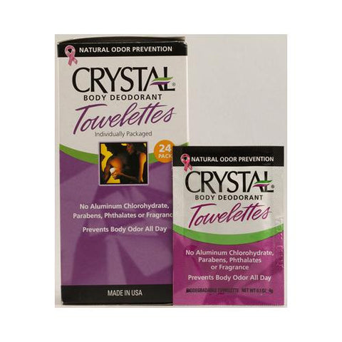 Crystal Body Deodorant Towelettes - 24 Towelettes