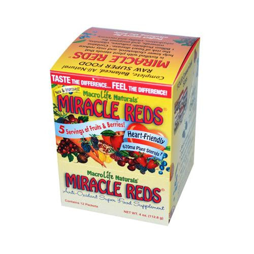 Macrolife Naturals Miracle Reds Antioxidant Super Food - 12 Packets Of .33 Oz