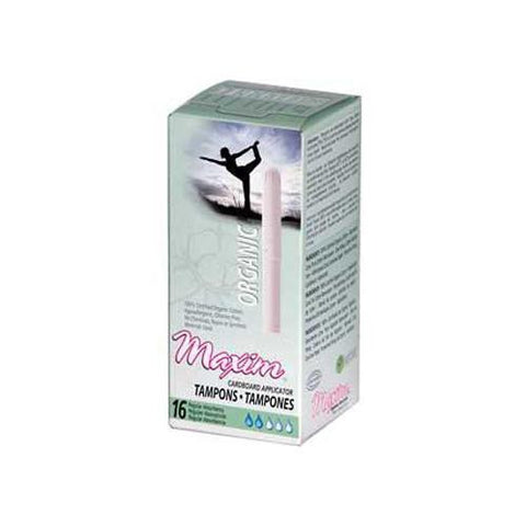 Maxim Hygiene Organic Cotton Cardboard Applicator Tampons Regular - 16 Tampons