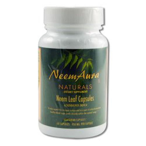 Neem Aura Organic Neem Leaf - 60 Vegetarian Capsules