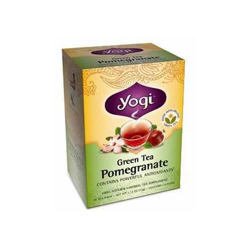 Yogi Herbal Green Tea Pomegranate - 16 Tea Bags - Case Of 6