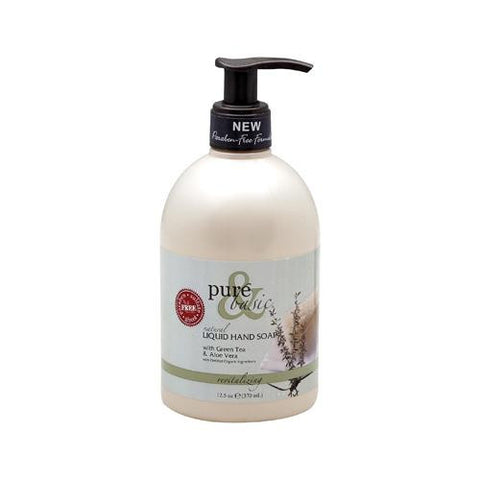 Pure And Basic Natural Liquid Hand Soap Green Tea And Aloe Vera - 12.5 Fl Oz