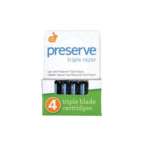 Preserve Triple Blade Refills - Case Of 6 - 4 Packs