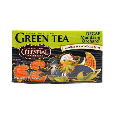 Celestial Seasonings Green Tea Caffeine Free Mandarin Orchard - 20 Tea Bags - Case Of 6