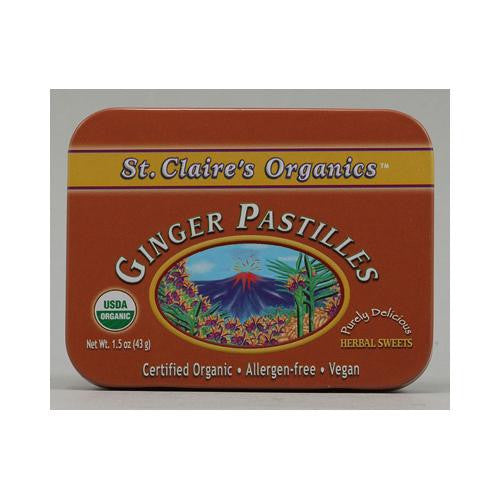 St Claire's Organics Ginger Pastilles Herbal Sweets - 1.5 Oz - Case Of 6