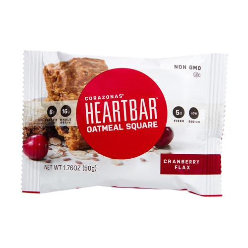 Corazonas Oatmeal Squares - Cranberry Flax - Case Of 12 - 1.76 Oz