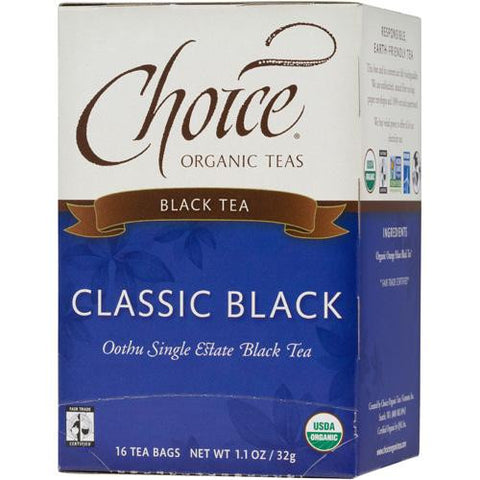 Choice Organic Teas Black Tea - 16 Tea Bags - Case Of 6