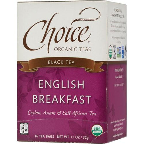 Choice Organic Teas English Breakfast Tea - 16 Tea Bags - Case Of 6