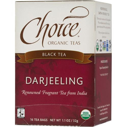 Choice Organic Teas Darjeeling Tea - 16 Tea Bags - Case Of 6