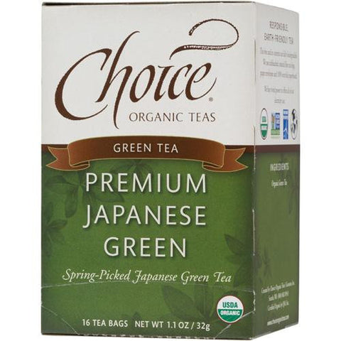 Choice Organic Teas Premium Japanese Green Tea - 16 Tea Bags - Case Of 6