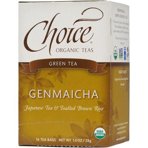 Choice Organic Teas Green Tea With Toasted Brown Rice - 16 Tea Bags - Case Of 6