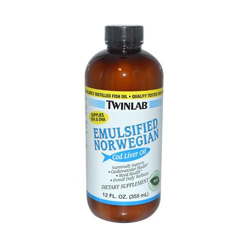 Twinlab Emulsified Norwegian Cod Liver Oil Mint - 12 Fl Oz