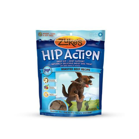 Zuke's Hip Action Dog Treats - Beef Formula - Case Of 12 - 6 Oz