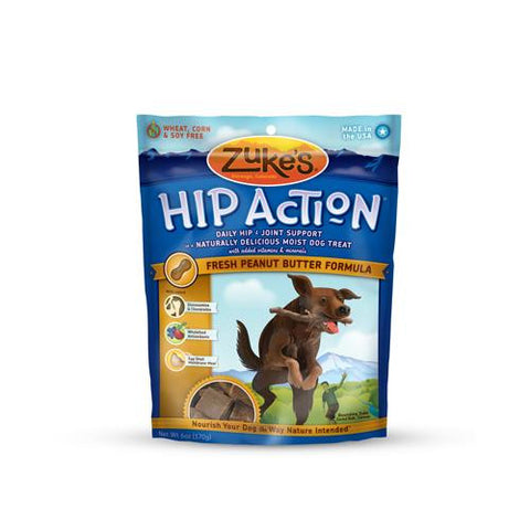 Zuke's Hip Action Dog Treats - Peanut Butter Formula - Case Of 12 - 6 Oz