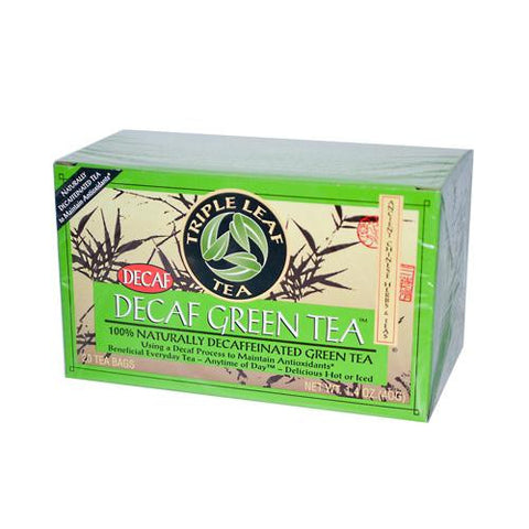 Triple Leaf Tea Decaffeinated Green Tea - 20 Tea Bags - Case Of 6