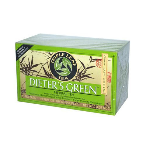 Triple Leaf Tea Dieters Decaffeinated Green Tea - 20 Tea Bags - Case Of 6