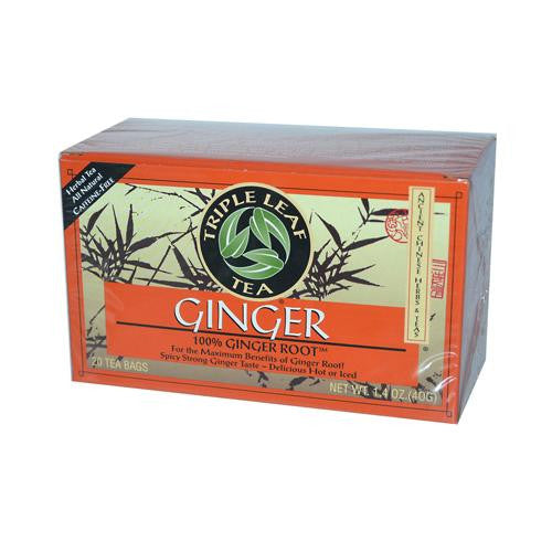 Triple Leaf Tea Ginger - 20 Tea Bags - Case Of 6