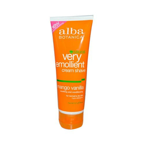 Alba Botanica Very Emollient Cream Shave Mango Vanilla - 8 Oz