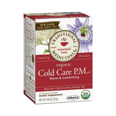 Traditional Medicinals Organic Cold Care P.m. Caffeine Free Herbal Tea - Case Of 6 - 16 Bags