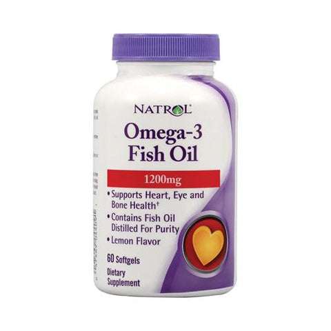 Natrol Omega-3 Fish Oil Lemon - 1200 Mg - 60 Softgels