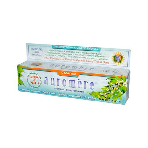 Auromere Herbal Toothpaste Original Licorice - 4.16 Oz - Case Of 12