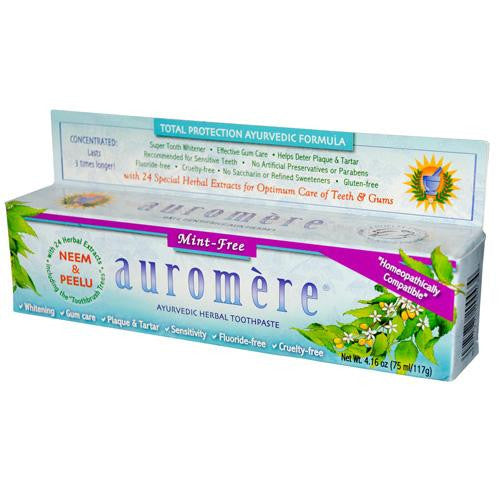 Auromere Toothpaste - Ayurvedic Herbal - Hmpthc Mnt Fr - 4.16 Oz - Case Of 12