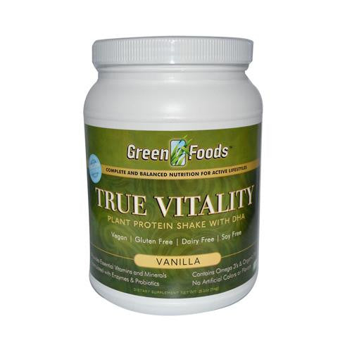 Green Foods True Vitality Plant Protein Shake With Dha Vanilla - 25.2 Oz