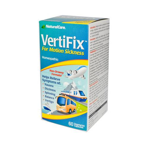 Natural Care Vertifix For Motion Sickness - 60 Vegetarian Capsules