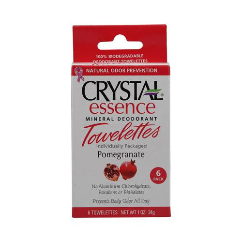 Crystal Essence Mineral Deodorant Towelettes Pomegranate - 6 Towelettes