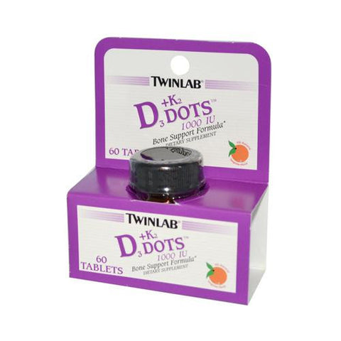 Twinlab D3 Plus K2 Dots Tangerine - 1000 Iu - 60 Tablets