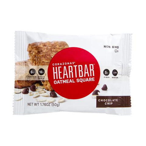 Corazonas Oatmeal Squares - Chocolate Chip - Case Of 12 - 1.76 Oz