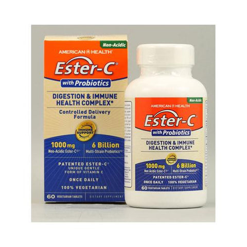 American Health Ester-c Digestion And Immune Health Complex - 1000 Mg - 60 Vegetarian Tablets