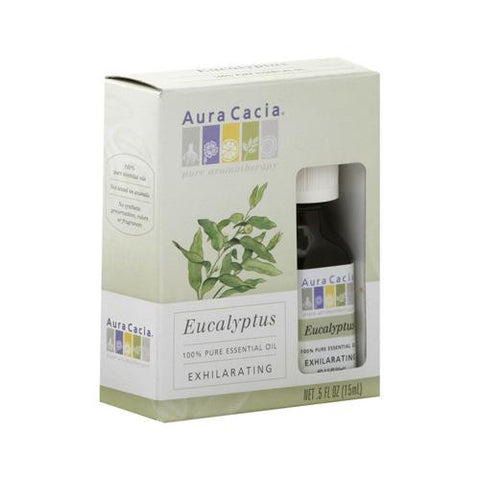 Aura Cacia Pure Essential Oil Eucalyptus Globulus - 0.5 Fl Oz - Case Of 3