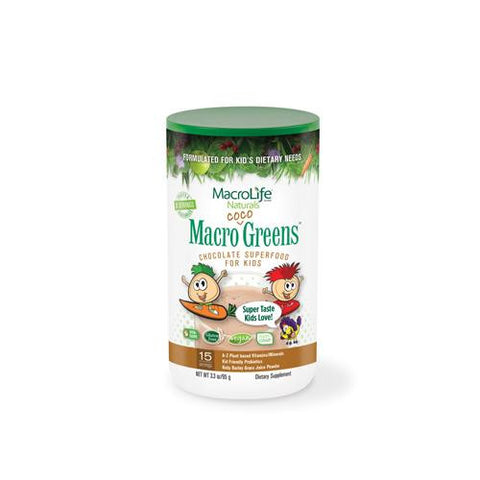 Macrolife Naturals Jr. Macro Coco-greens For Kids Chocolate - 3.3 Oz