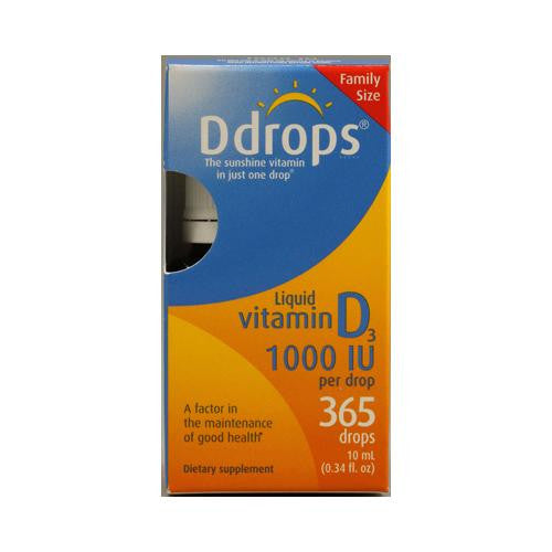 D Drops Liquid Vitamin D3 - 1000 Iu - 0.34 Fl Oz