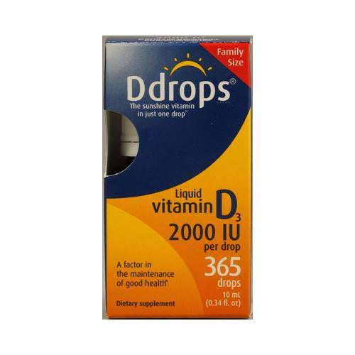 D Drops Liquid Vitamin D3 - 2000 Iu - 0.34 Fl Oz