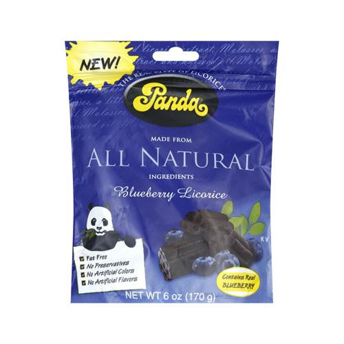 Panda Licorice Chews - Blueberry Bags - Case Of 12 - 6 Oz