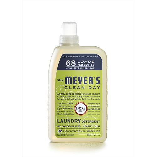 Mrs. Meyer's 68 Load 4x Laundry Detergent - Lemon Verbena - 34 Fl Oz - Case Of 6