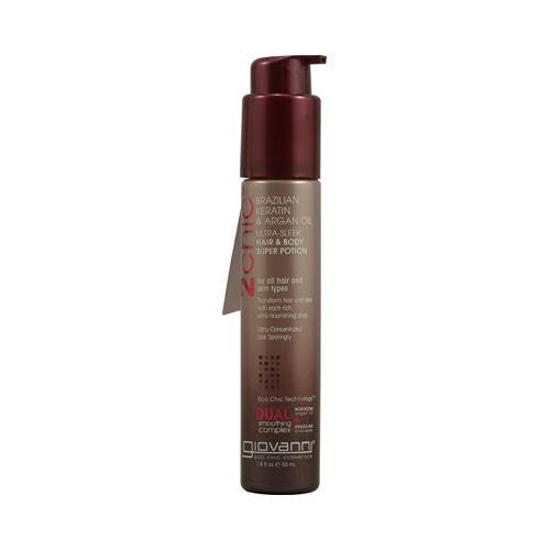 Giovanni 2chic Ultra-sleek Hair And Body Super Potion With Brazilian Keratin And Argan Oil - 1.8 Fl Oz