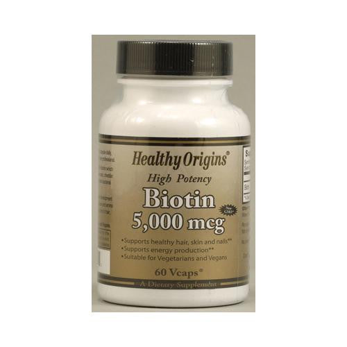 Healthy Origins Biotin - 5000 Mcg - 60 Vcaps