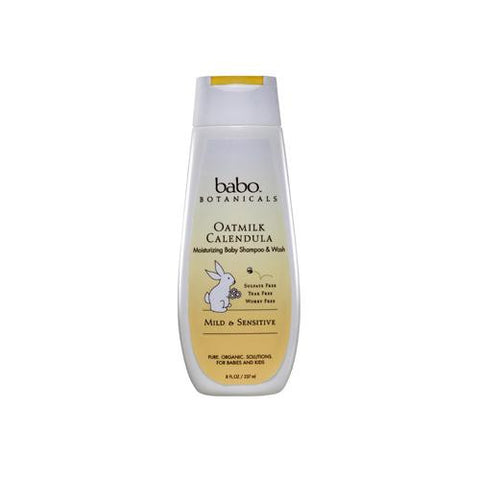 Babo Botanicals Moisturizing Baby Shampoo And Wash - Oatmilk Calendula - 8 Fl Oz