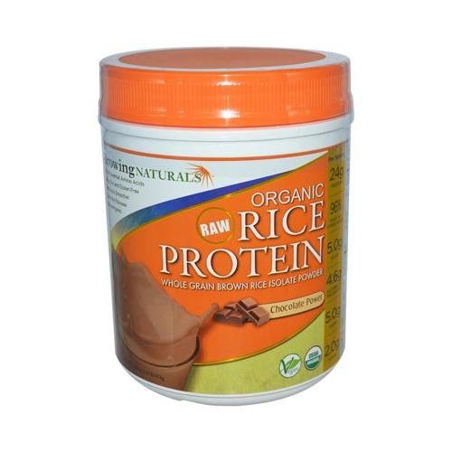 Growing Naturals Organic Raw Rice Protein - Chocolate Power - 16.8 Oz