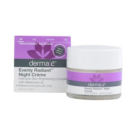 Derma E Evenly Radiant Night Creme - 2 Oz