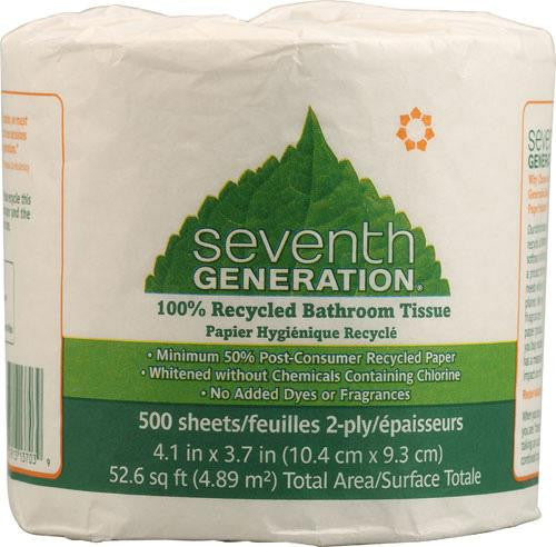 Seventh Generation Bathroom Tissue - 2 Ply 500 Sheet Roll - Case Of 60