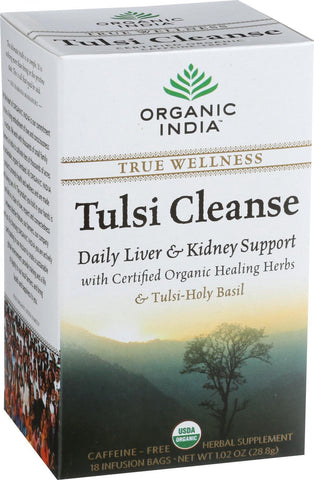 Organic India Organic Tulsi Wellness Tea - Cleanse - 18 Tea Bags - Case Of 10