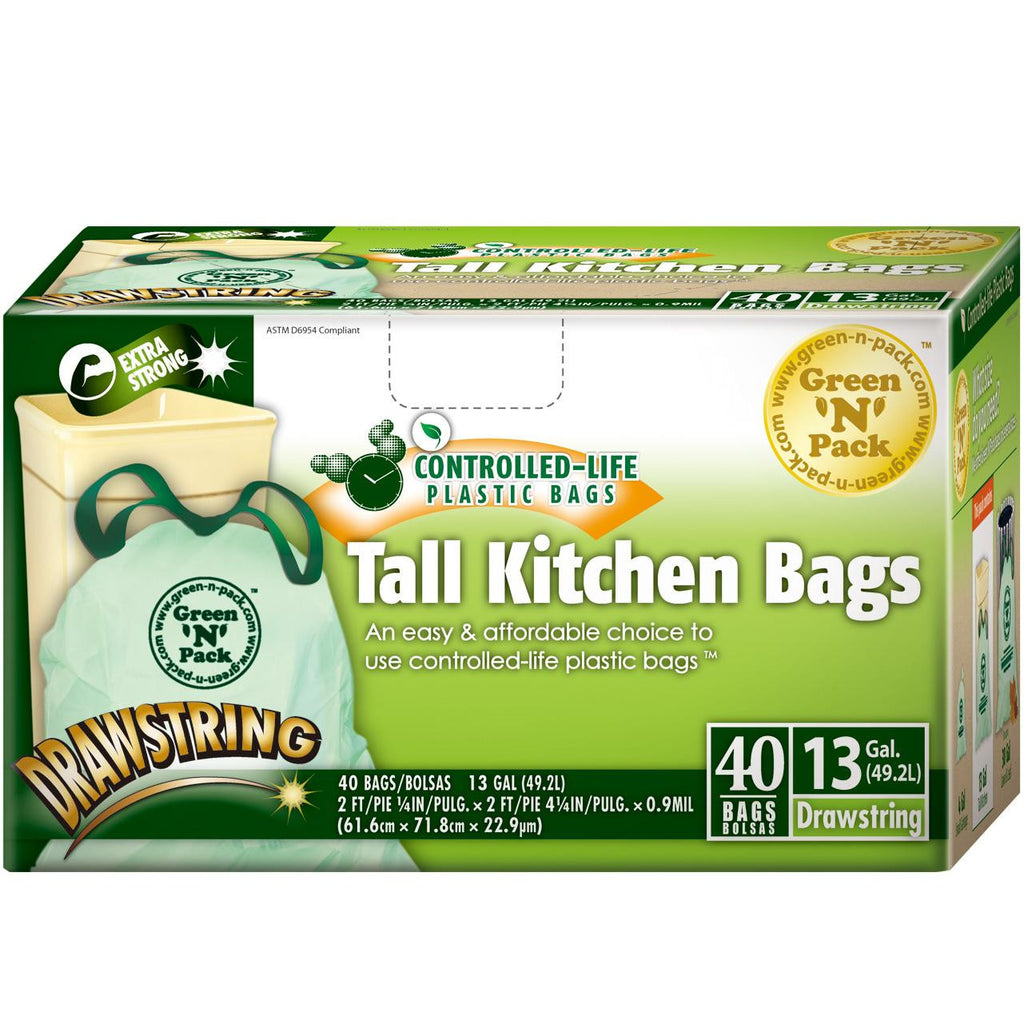 Green-n-pack Tall Kitchen Trash Bags - 13 Gallon - 40 Pack