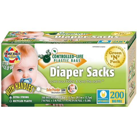 Green-n-pack Disposable Diaper Bags - Scented - 200 Pack