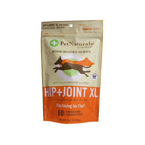 Pet Naturals Of Vermont Hip And Joint Xl Chews For Dogs Over 75 Lbs Chicken Liver - 60 Chewables